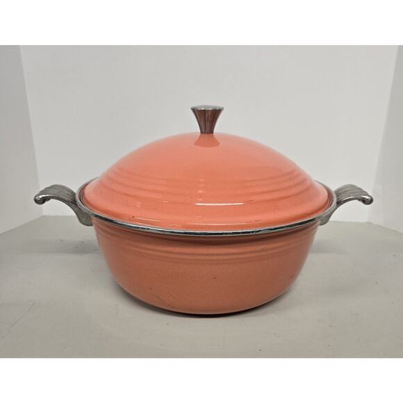 Vintage Fiestaware Persimmon Enamel/Aluminum Dutch Oven Pan 11.5 in. - Picture 1 of 7